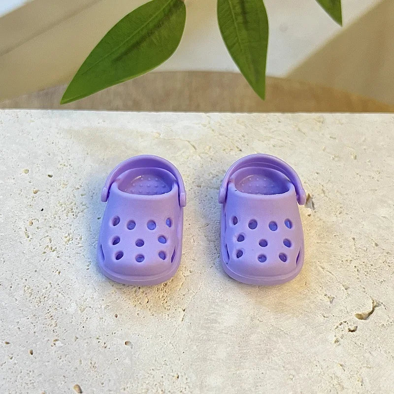 In Stock For/Slot Labubu V1v2v3 Series Cute Hole Sandals Labubu Clothes Summer Macaron Series Sandals Vinyl Doll Accessories