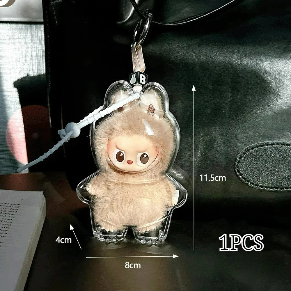 NEW Labubu 4.0 Pin For Love Protective Case Transparent Display Box Plush Doll Dust Cover Storage Box Labubu Doll Accessories
