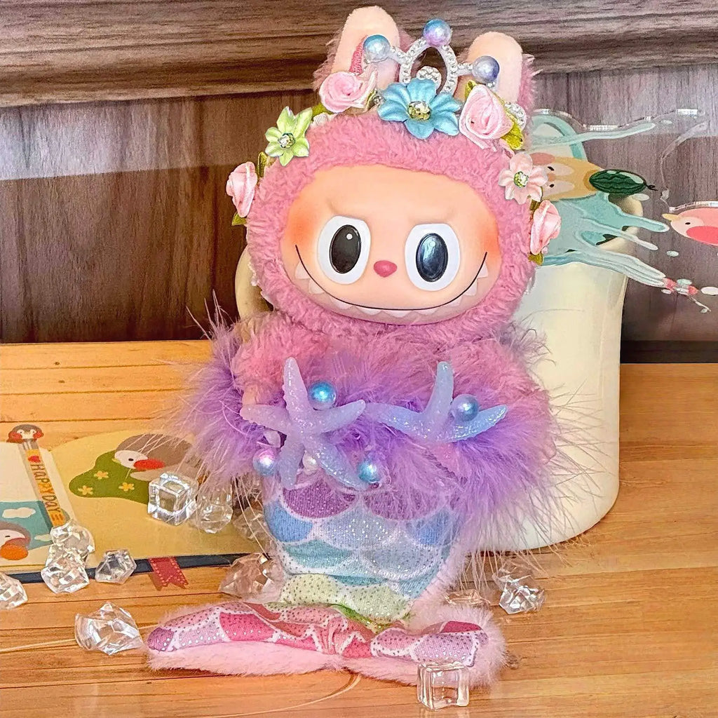 Cute Mini 15-17cm Doll Cloth Mermaid Cartoon Clothes for Labubu I II Dolls Outfit Accessories Clothing Gift