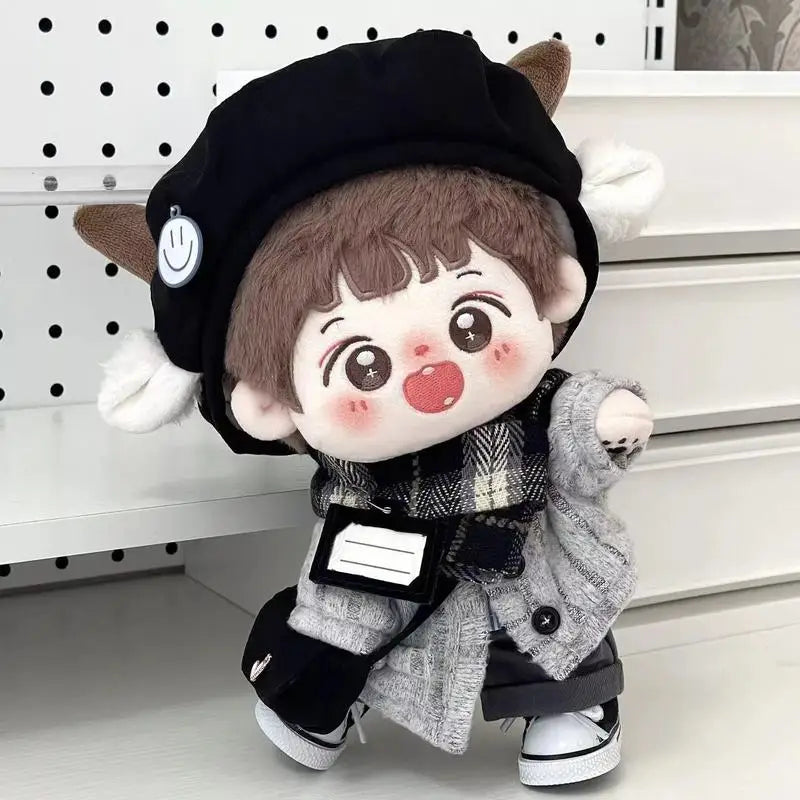 For 20cm Cotton Doll Outfit Set  Viral Handsome Leather Jacket Biker Style For Labubu Super Cool Doll Outfit Set