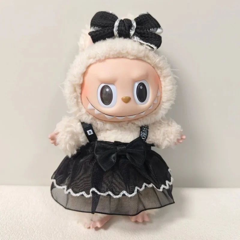 15 17cm For Labubu Doll Wedding Lovers Dress Outfit Clothes Chiffon Skirt Suit Clothing Leather Shoes Set Dollhouse Accessories