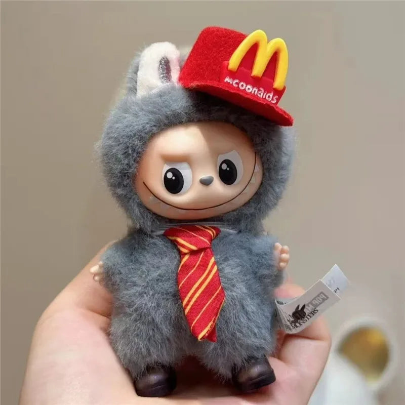 For labubu 4.0 The Monsters Pin Love Series Cartoon Fast Food Hat Working Outfit Clothing Hamburgers Fries M Workwear Clohtes