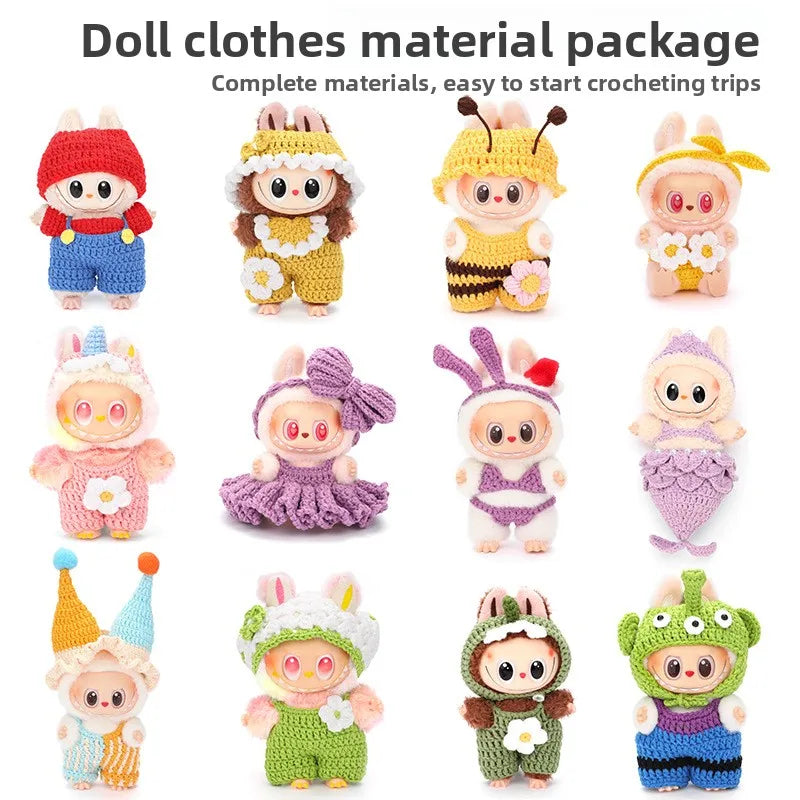 New Labubu clothing doll doll doll clothes hook woven material bag cute dressing jumpsuit fish tail skirt