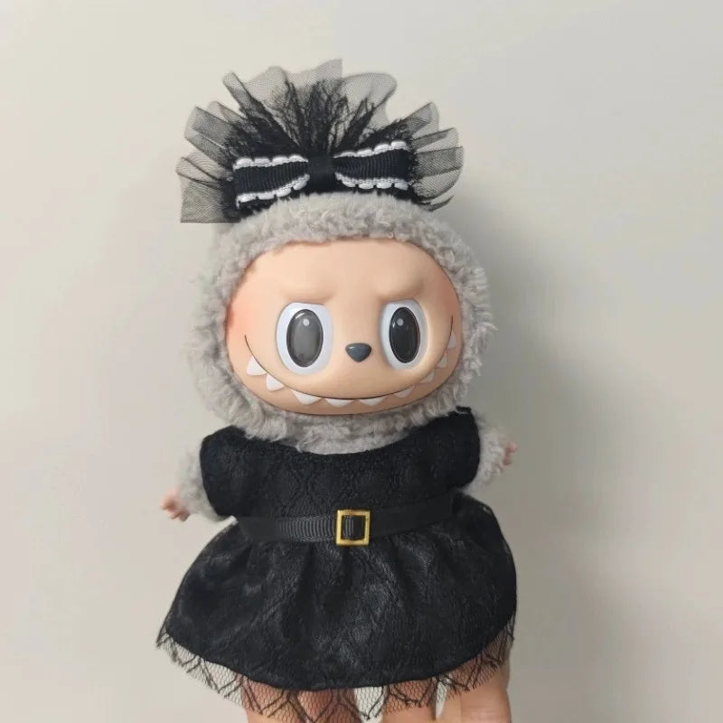 15 17cm For Labubu Doll Wedding Lovers Dress Outfit Clothes Chiffon Skirt Suit Clothing Leather Shoes Set Dollhouse Accessories