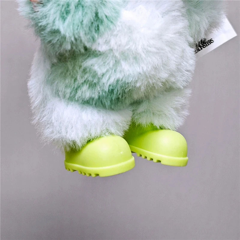 For 15 17cm Labubu Doll Winter Down Vest With Jeans Shoes Complete Outfit Clothes Down Jackets Laser Skiwear Fashion Clothing