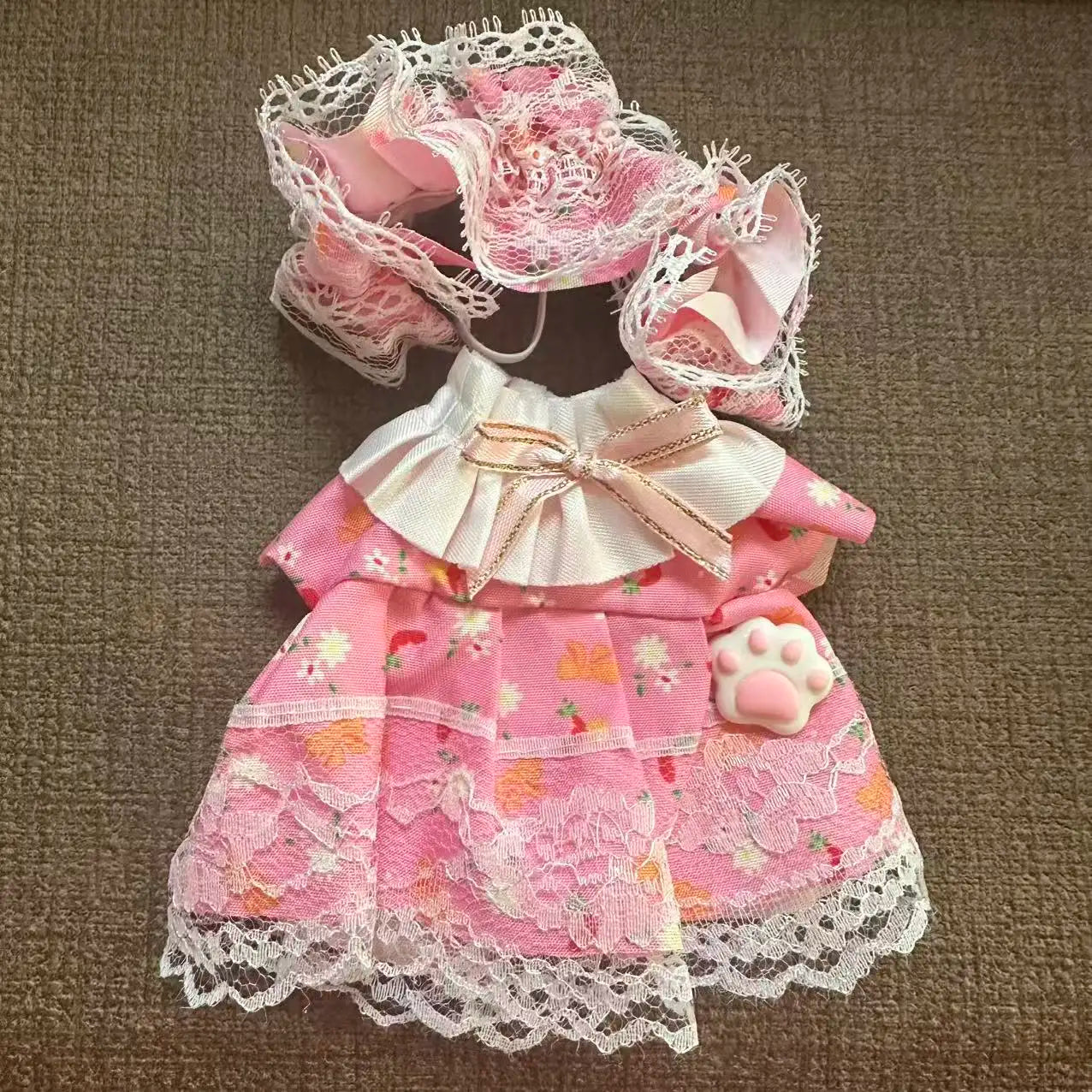 cute gifts for Labubu Sitting Party V1 V2 Autumn Onesie Hat Set Accessories 17cm Mini Doll'S Clothes Outfit Accessories