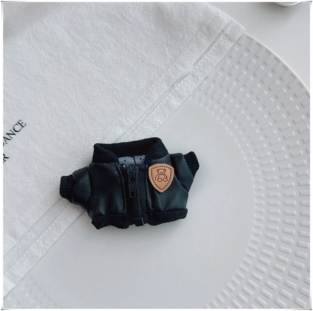 Doll Outfit For 4th Gen 4.0 LABUBU 10cm Mini-Size From Pin For Love Series Leather Jacket – Replacement Outfit