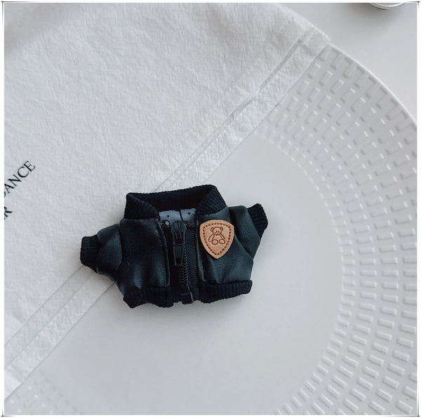 Doll Outfit For 4th Gen 4.0 LABUBU 10cm Mini-Size From Pin For Love Series Leather Jacket – Replacement Outfit