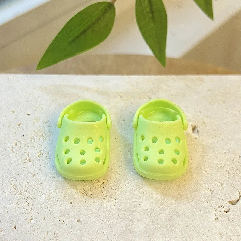 In Stock For/Slot Labubu V1v2v3 Series Cute Hole Sandals Labubu Clothes Summer Macaron Series Sandals Vinyl Doll Accessories
