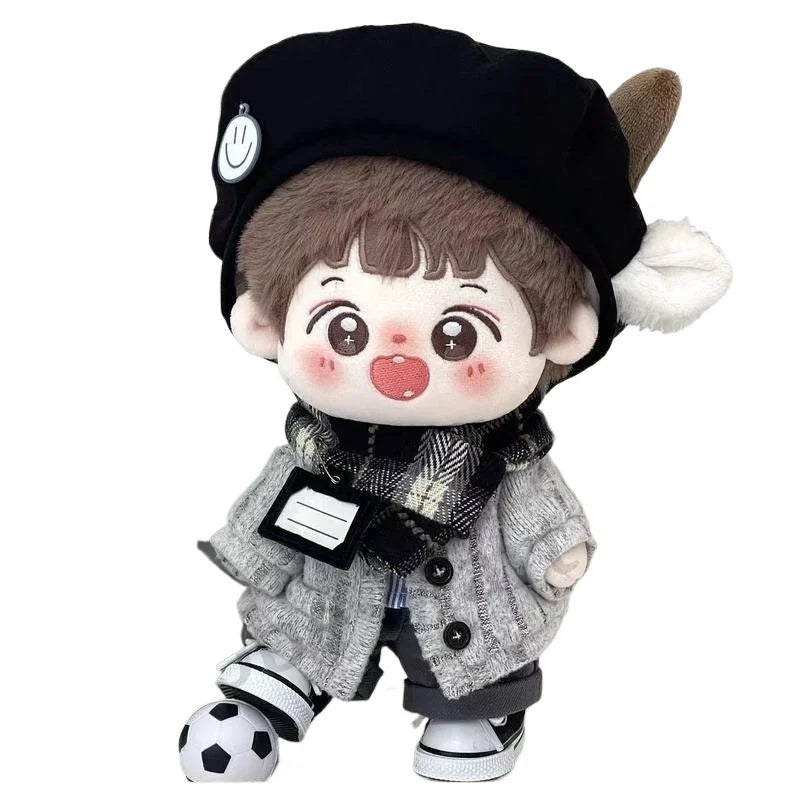 For 20cm Cotton Doll Outfit Set  Viral Handsome Leather Jacket Biker Style For Labubu Super Cool Doll Outfit Set