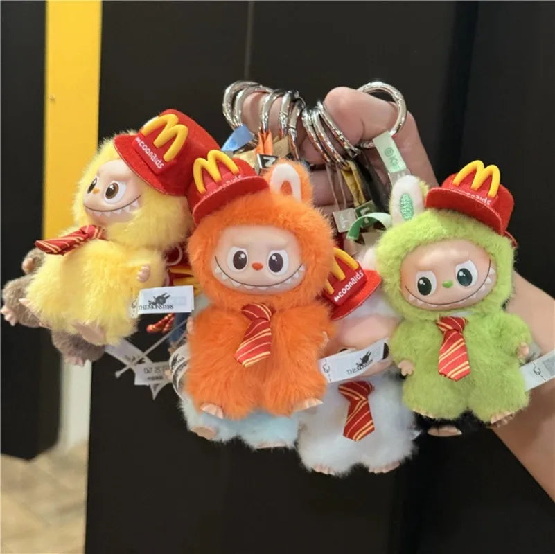 For labubu 4.0 The Monsters Pin Love Series Cartoon Fast Food Hat Working Outfit Clothing Hamburgers Fries M Workwear Clohtes