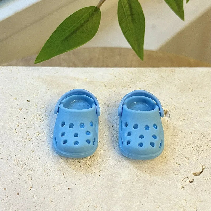In Stock For/Slot Labubu V1v2v3 Series Cute Hole Sandals Labubu Clothes Summer Macaron Series Sandals Vinyl Doll Accessories