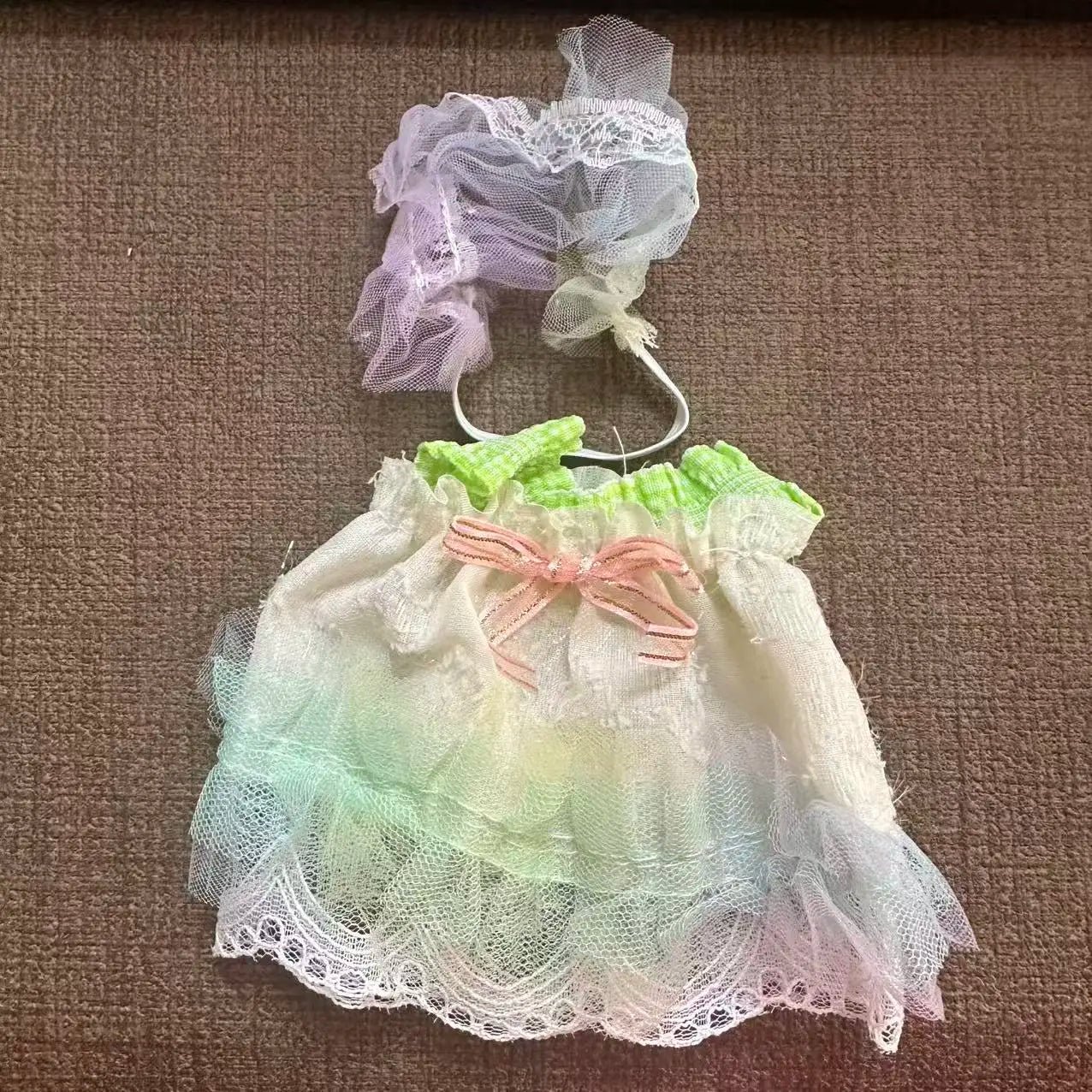 cute gifts for Labubu Sitting Party V1 V2 Autumn Onesie Hat Set Accessories 17cm Mini Doll'S Clothes Outfit Accessories