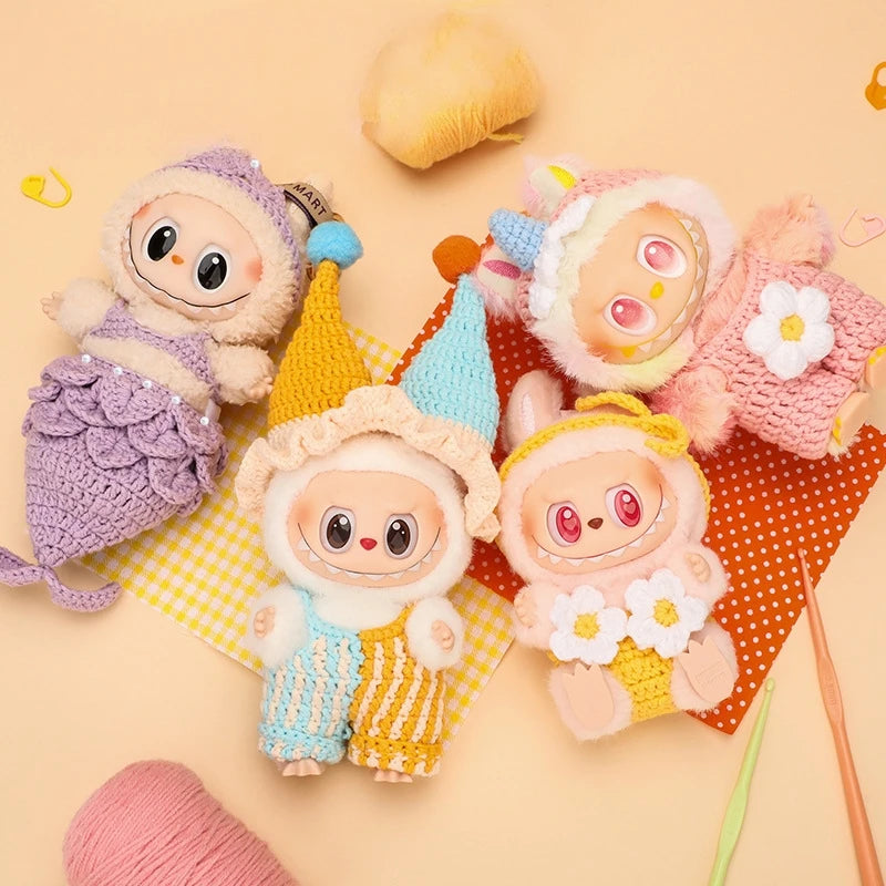 New Labubu clothing doll doll doll clothes hook woven material bag cute dressing jumpsuit fish tail skirt