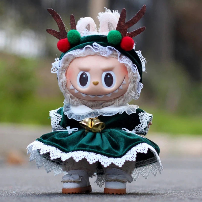 Suitable For 17cm Labubu Doll Clothes Christmas And New Year Doll Accessories Christmas Sets Ball Sets Holiday  Christmas Gifts