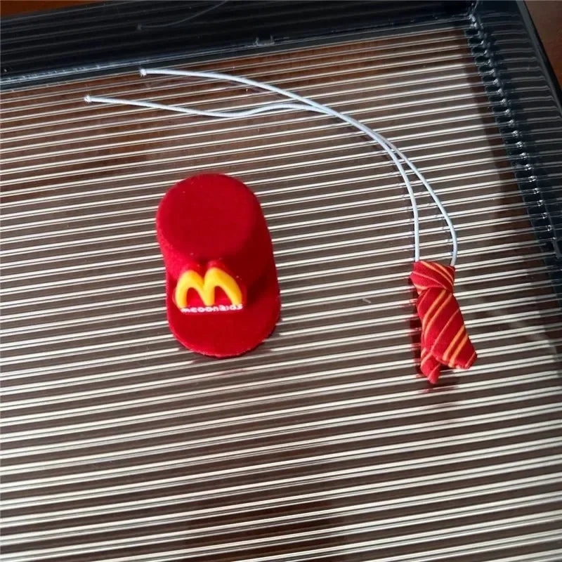 For labubu 4.0 The Monsters Pin Love Series Cartoon Fast Food Hat Working Outfit Clothing Hamburgers Fries M Workwear Clohtes
