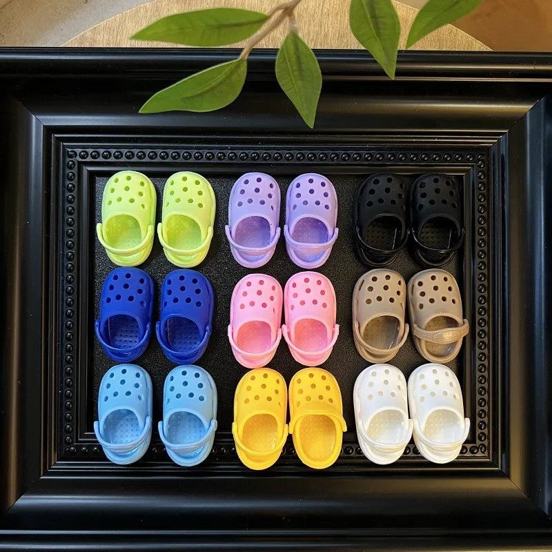 In Stock For/Slot Labubu V1v2v3 Series Cute Hole Sandals Labubu Clothes Summer Macaron Series Sandals Vinyl Doll Accessories