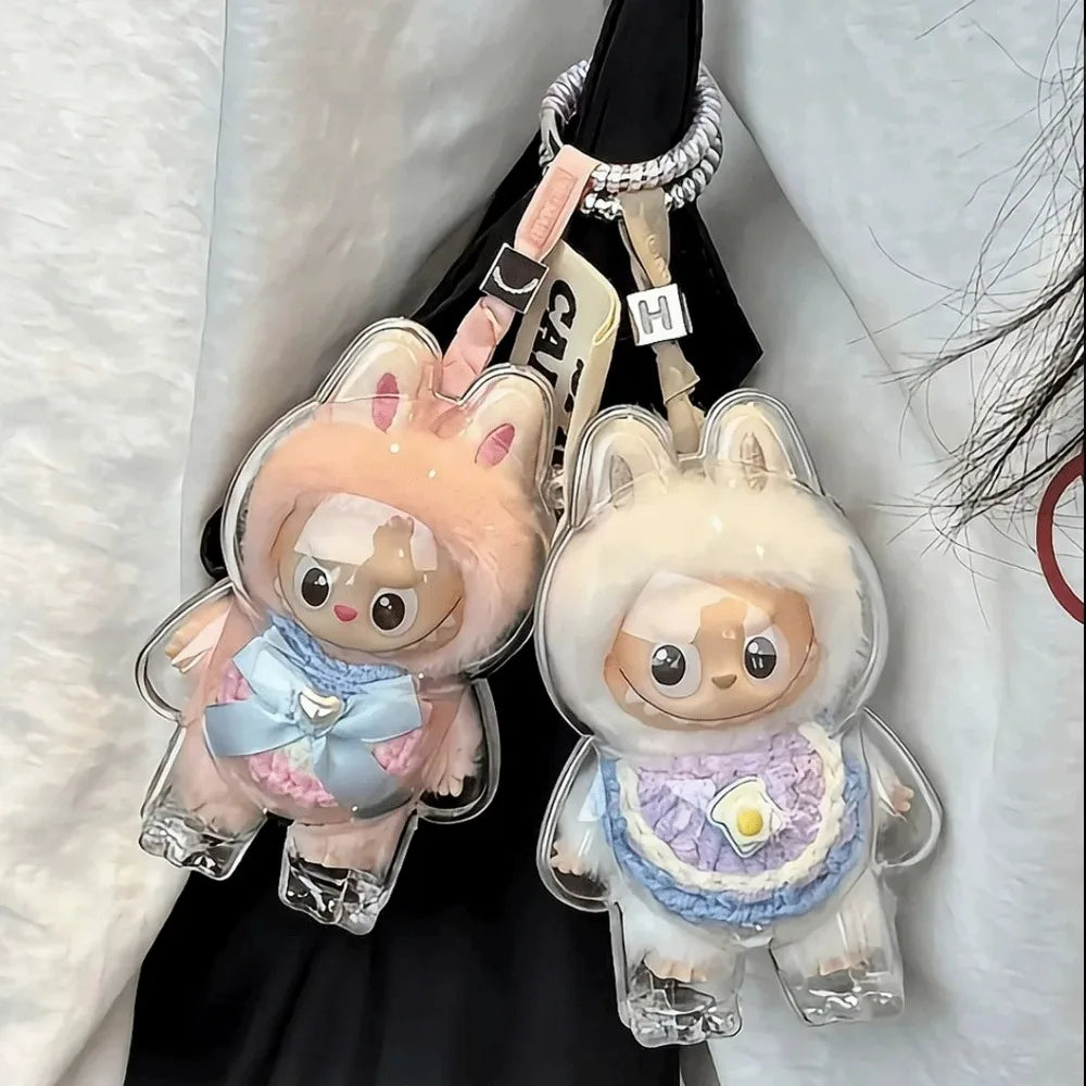 NEW Labubu 4.0 Pin For Love Protective Case Transparent Display Box Plush Doll Dust Cover Storage Box Labubu Doll Accessories