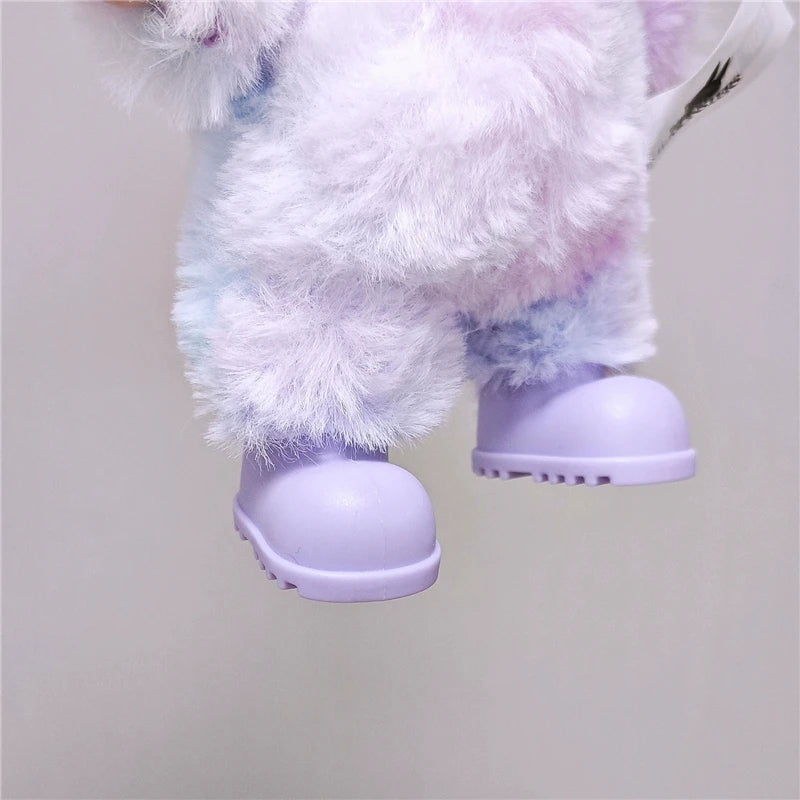 For 15 17cm Labubu Doll Winter Down Vest With Jeans Shoes Complete Outfit Clothes Down Jackets Laser Skiwear Fashion Clothing