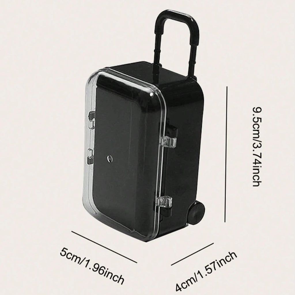 17cm Labubu Clothing Storage Box Mini Trolley Transparent Suitcase Cotton Doll Wardrobe Jewelry Mini Storage Box