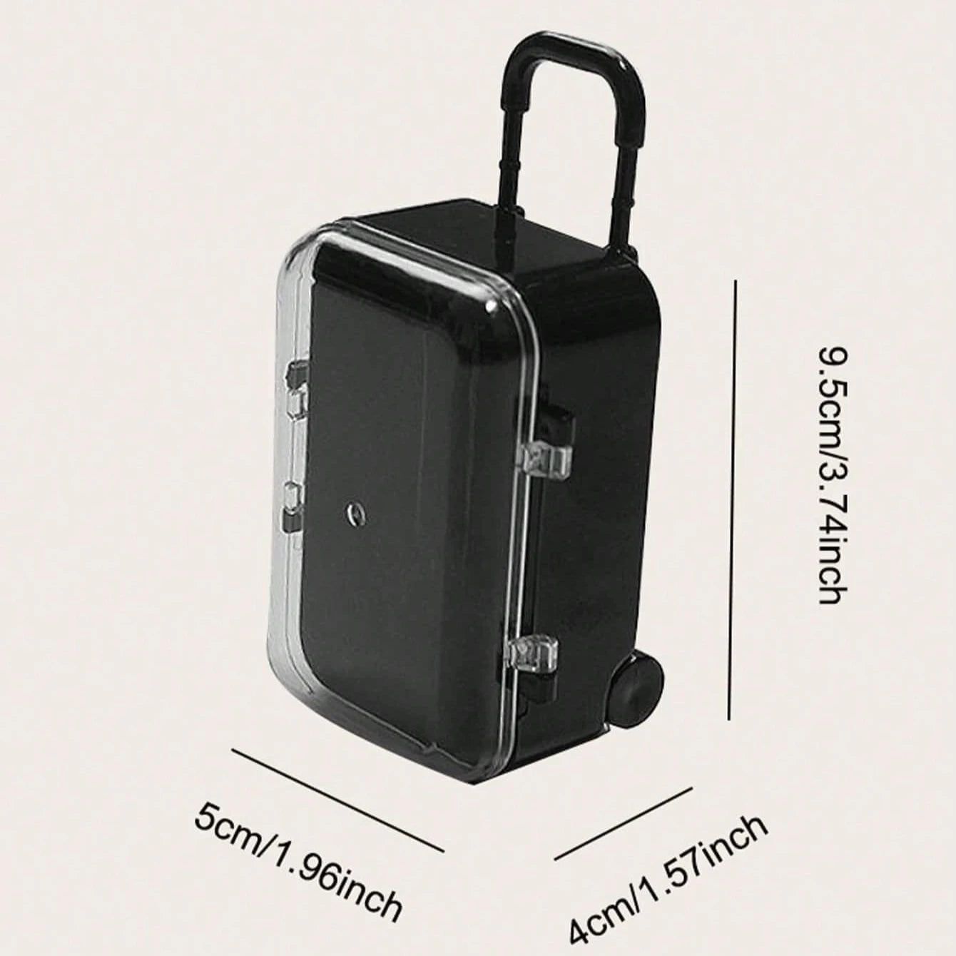 17cm Labubu Clothing Storage Box Mini Trolley Transparent Suitcase Cotton Doll Wardrobe Jewelry Mini Storage Box