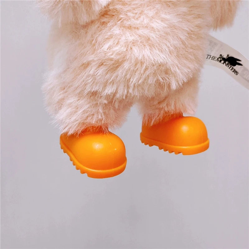 For 15 17cm Labubu Doll Winter Down Vest With Jeans Shoes Complete Outfit Clothes Down Jackets Laser Skiwear Fashion Clothing