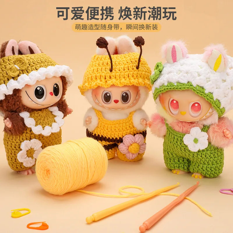 New Labubu clothing doll doll doll clothes hook woven material bag cute dressing jumpsuit fish tail skirt