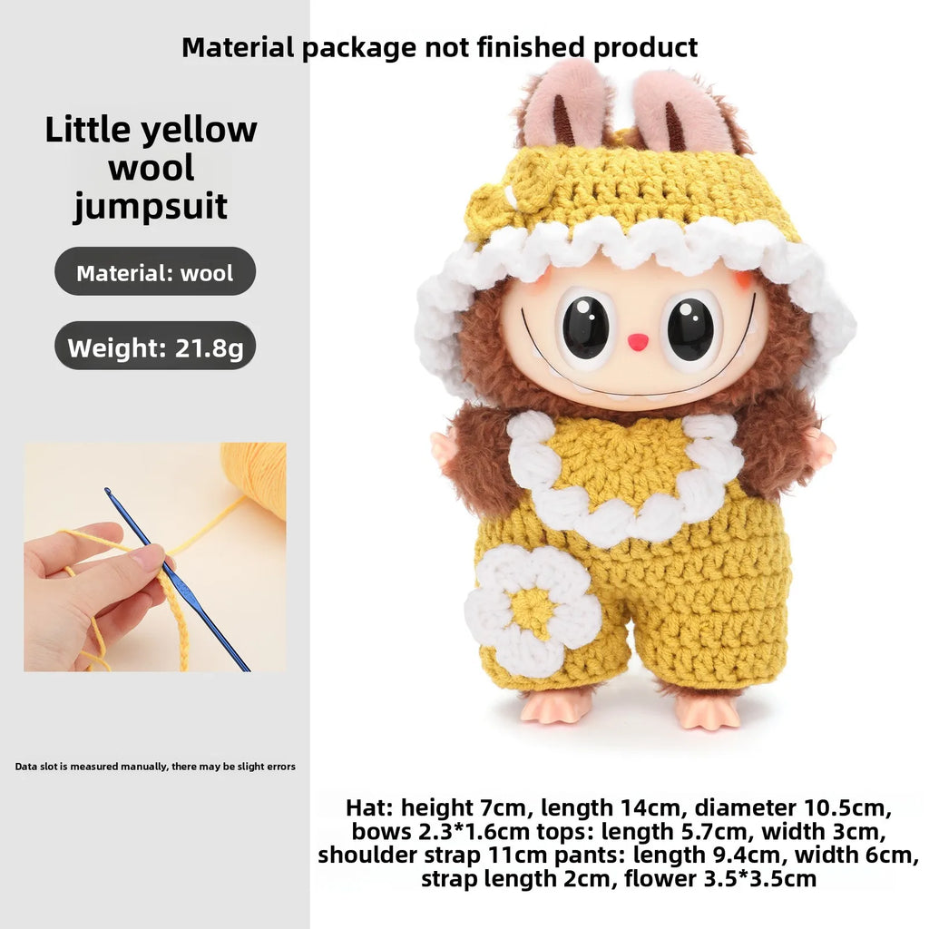 New Labubu clothing doll doll doll clothes hook woven material bag cute dressing jumpsuit fish tail skirt