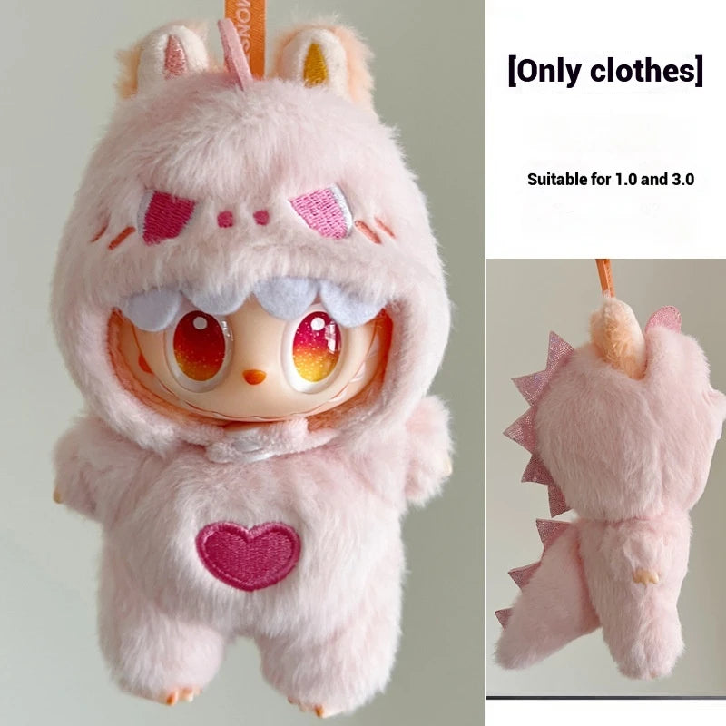 Suitable For 17cm Labubu Dinosaur Clothing Set Doll Clothing Doll Accessories Cute Set Holiday Gift Doll Accessories  Clothes