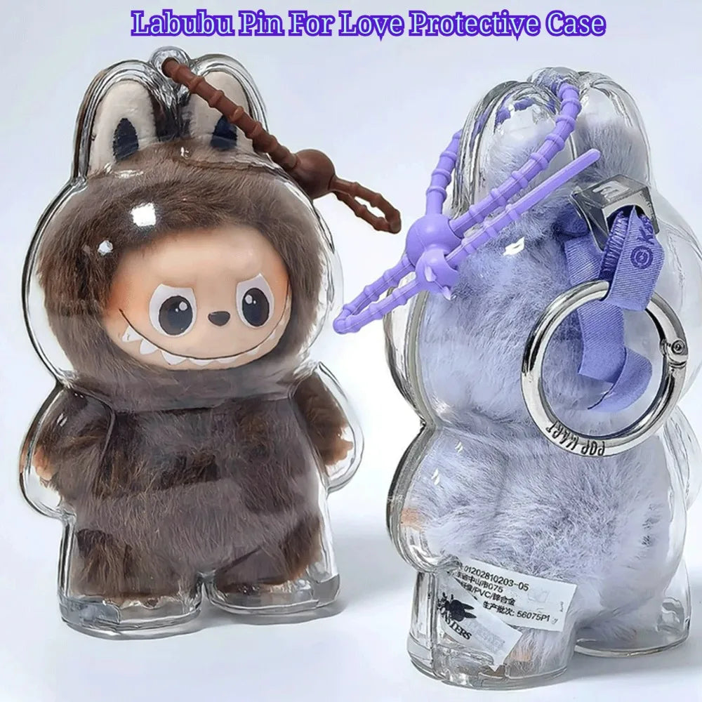 NEW Labubu 4.0 Pin For Love Protective Case Transparent Display Box Plush Doll Dust Cover Storage Box Labubu Doll Accessories