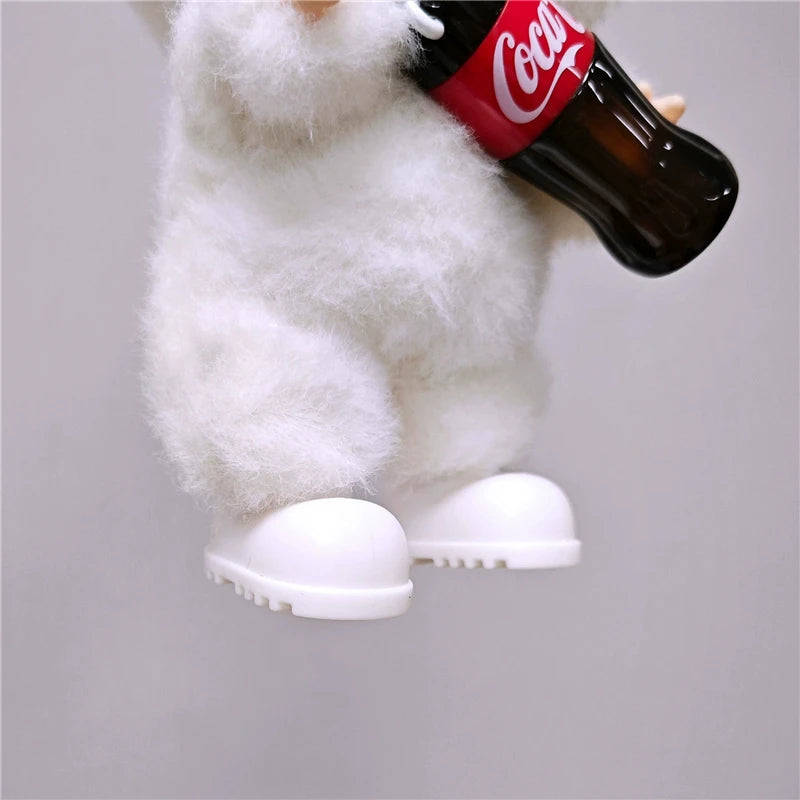 For 15 17cm Labubu Doll Winter Down Vest With Jeans Shoes Complete Outfit Clothes Down Jackets Laser Skiwear Fashion Clothing