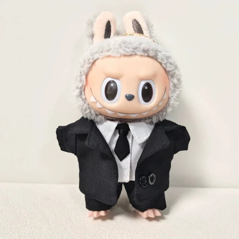 15 17cm For Labubu Doll Wedding Lovers Dress Outfit Clothes Chiffon Skirt Suit Clothing Leather Shoes Set Dollhouse Accessories