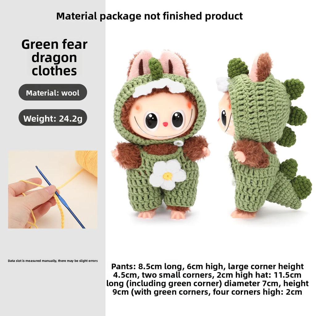 New Labubu clothing doll doll doll clothes hook woven material bag cute dressing jumpsuit fish tail skirt