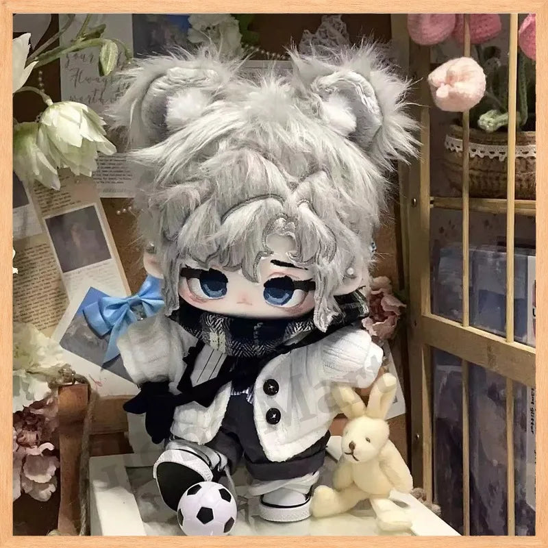 For 20cm Cotton Doll Outfit Set  Viral Handsome Leather Jacket Biker Style For Labubu Super Cool Doll Outfit Set