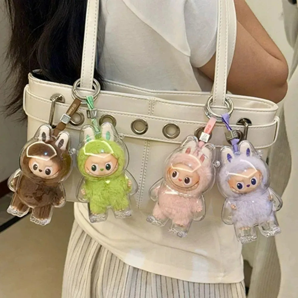 NEW Labubu 4.0 Pin For Love Protective Case Transparent Display Box Plush Doll Dust Cover Storage Box Labubu Doll Accessories