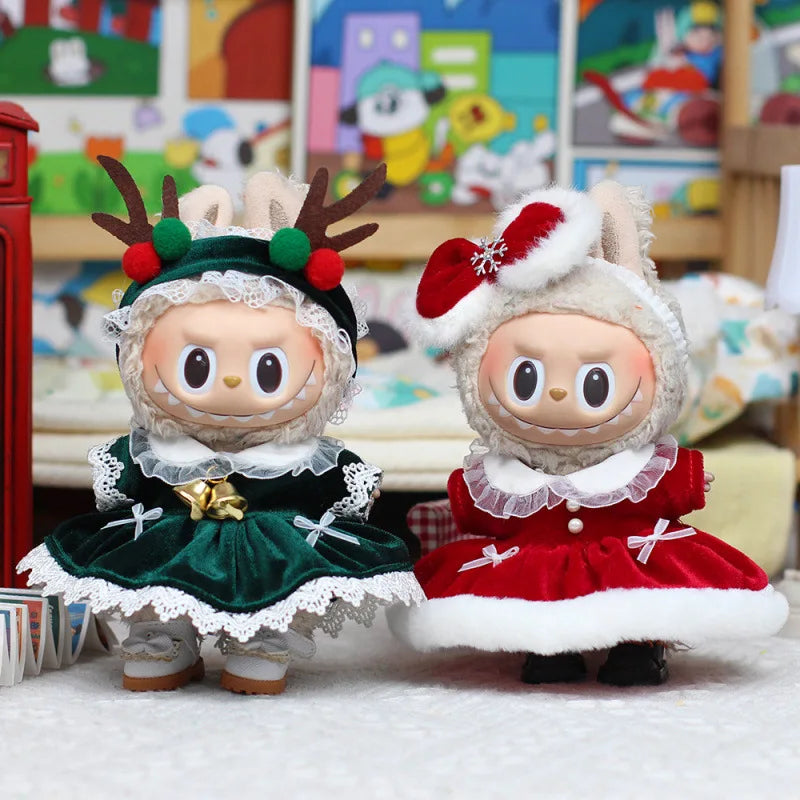 Suitable For 17cm Labubu Doll Clothes Christmas And New Year Doll Accessories Christmas Sets Ball Sets Holiday  Christmas Gifts