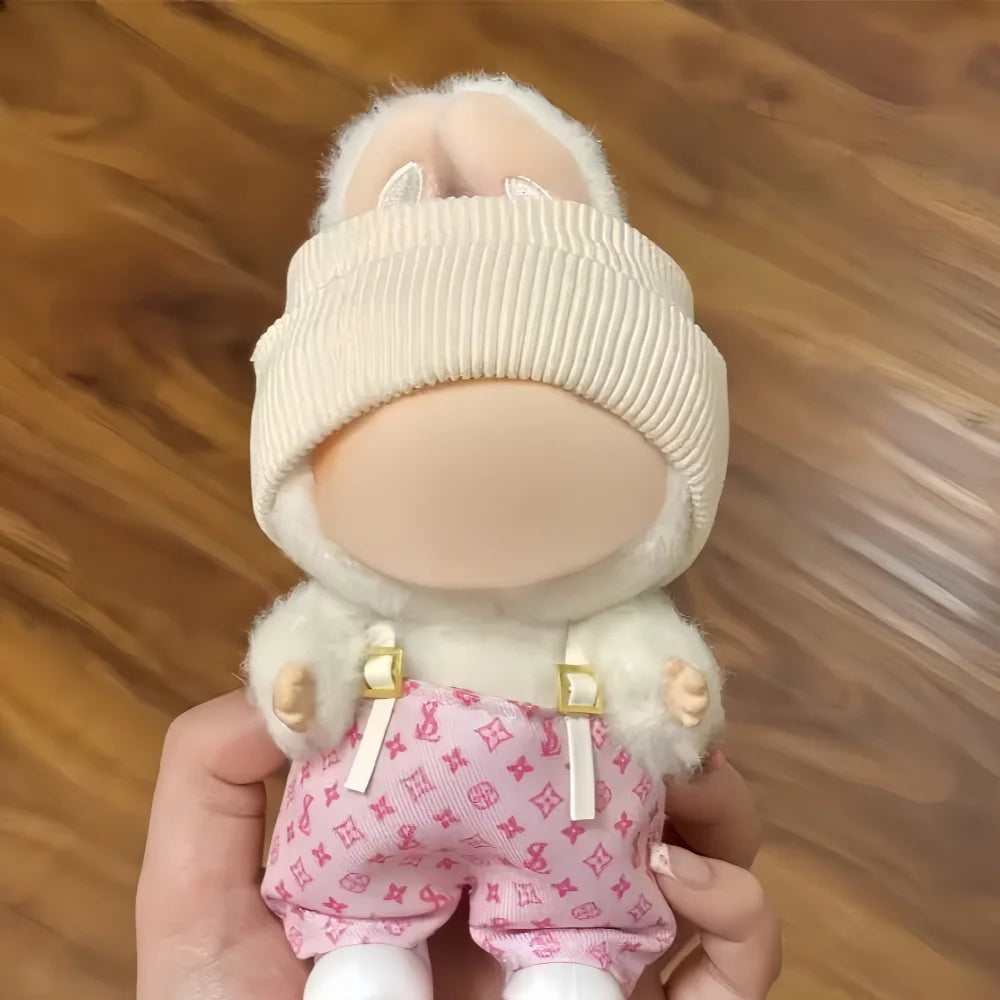 cute gifts for Labubu Sitting Party V1 V2 Autumn Onesie Hat Set Accessories 17cm Mini Doll'S Clothes Outfit Accessories