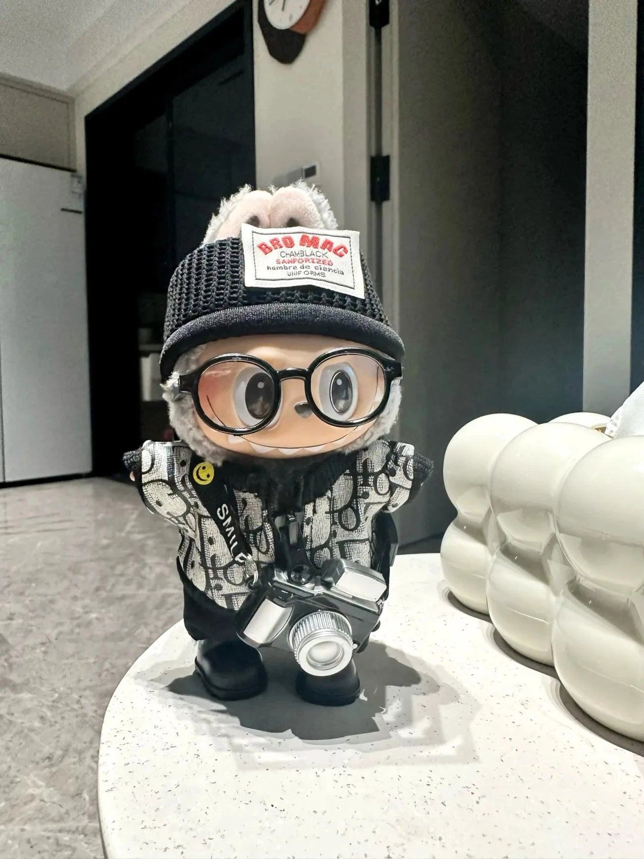 2025 For Labubu Hip Hop Trendy Brand Clothes Cool Vinyl Doll 17cm V1 V3 DIY Clothe Accessories Toys Gifts Decoration Pendant Set