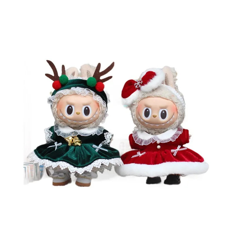 Suitable For 17cm Labubu Doll Clothes Christmas And New Year Doll Accessories Christmas Sets Ball Sets Holiday  Christmas Gifts