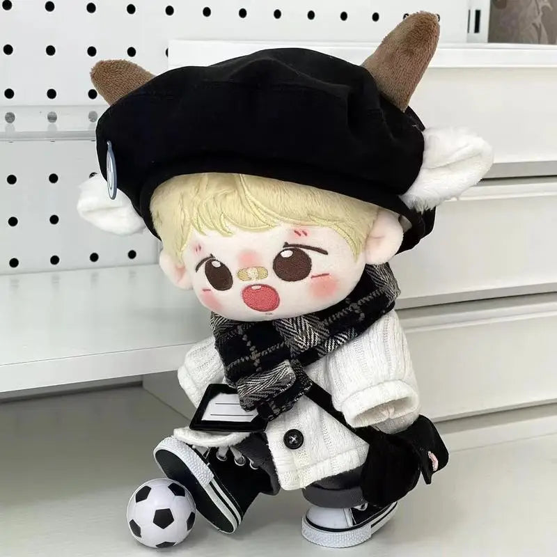 For 20cm Cotton Doll Outfit Set  Viral Handsome Leather Jacket Biker Style For Labubu Super Cool Doll Outfit Set