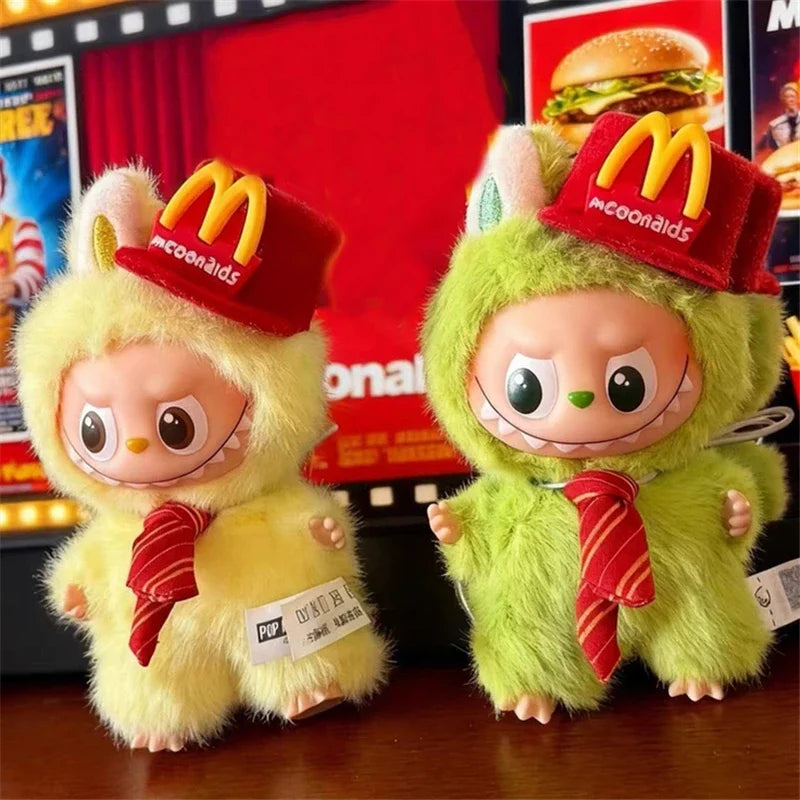 For labubu 4.0 The Monsters Pin Love Series Cartoon Fast Food Hat Working Outfit Clothing Hamburgers Fries M Workwear Clohtes