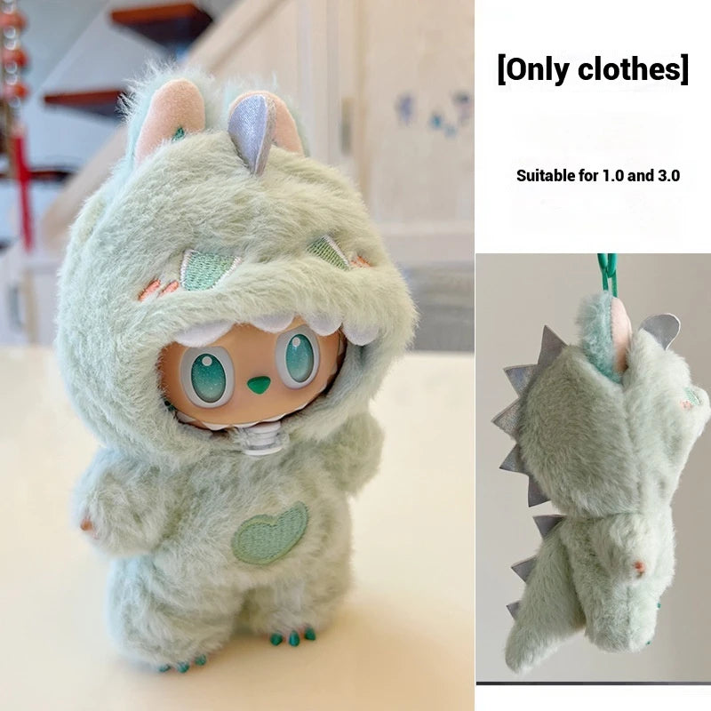 Suitable For 17cm Labubu Dinosaur Clothing Set Doll Clothing Doll Accessories Cute Set Holiday Gift Doll Accessories  Clothes