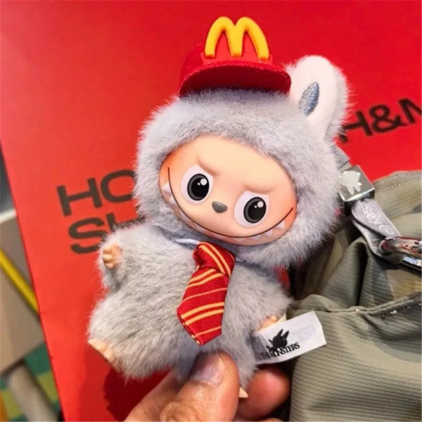 For labubu 4.0 The Monsters Pin Love Series Cartoon Fast Food Hat Working Outfit Clothing Hamburgers Fries M Workwear Clohtes