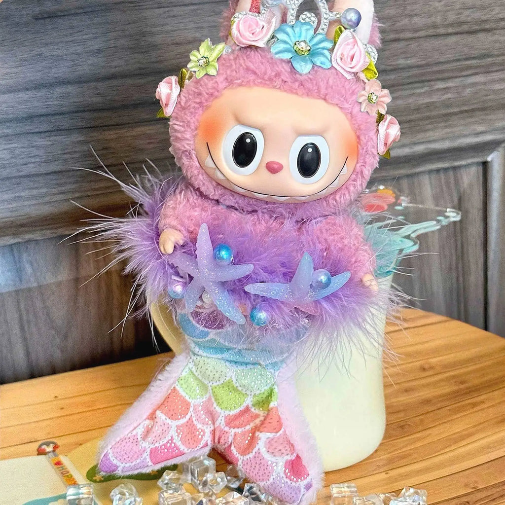 Cute Mini 15-17cm Doll Cloth Mermaid Cartoon Clothes for Labubu I II Dolls Outfit Accessories Clothing Gift