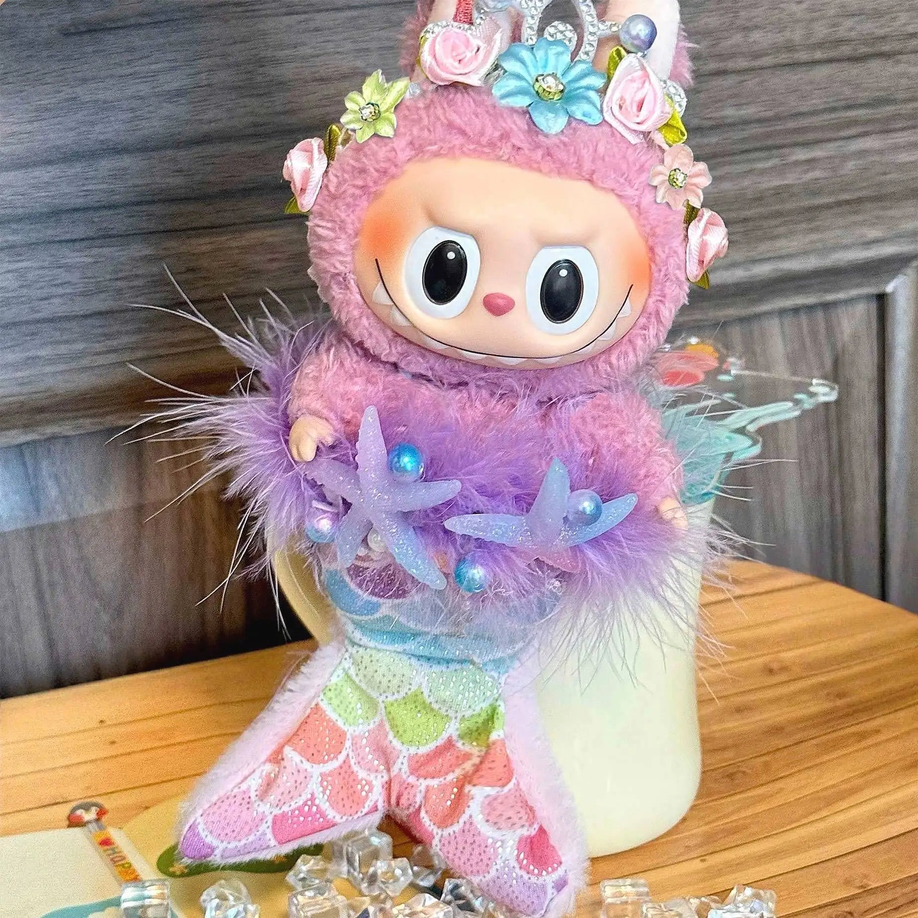 Cute Mini 15-17cm Doll Cloth Mermaid Cartoon Clothes for Labubu I II Dolls Outfit Accessories Clothing Gift