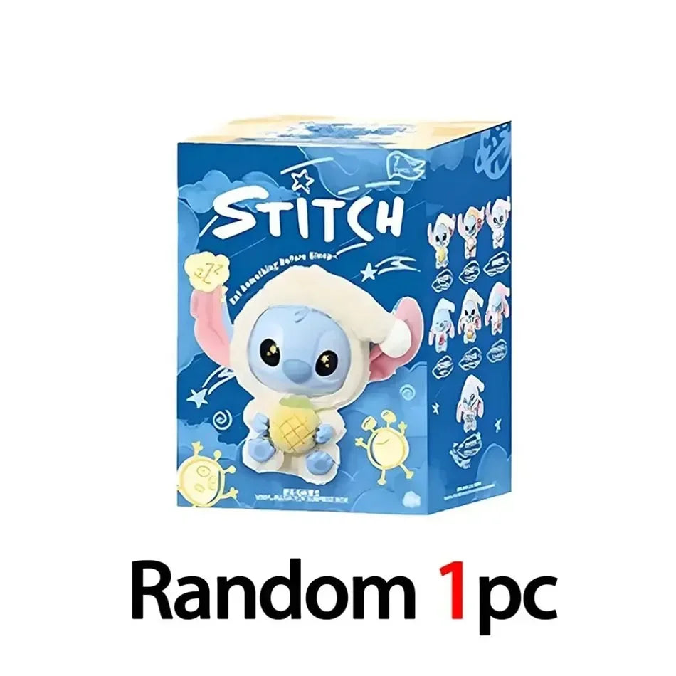 ~@ 2025 New Stitch Eat Some Thing Before Sleep Series Vinyl Blind Box Bag Pendant Cute Plush Doll Mystery Box Toy Surprise Gifts