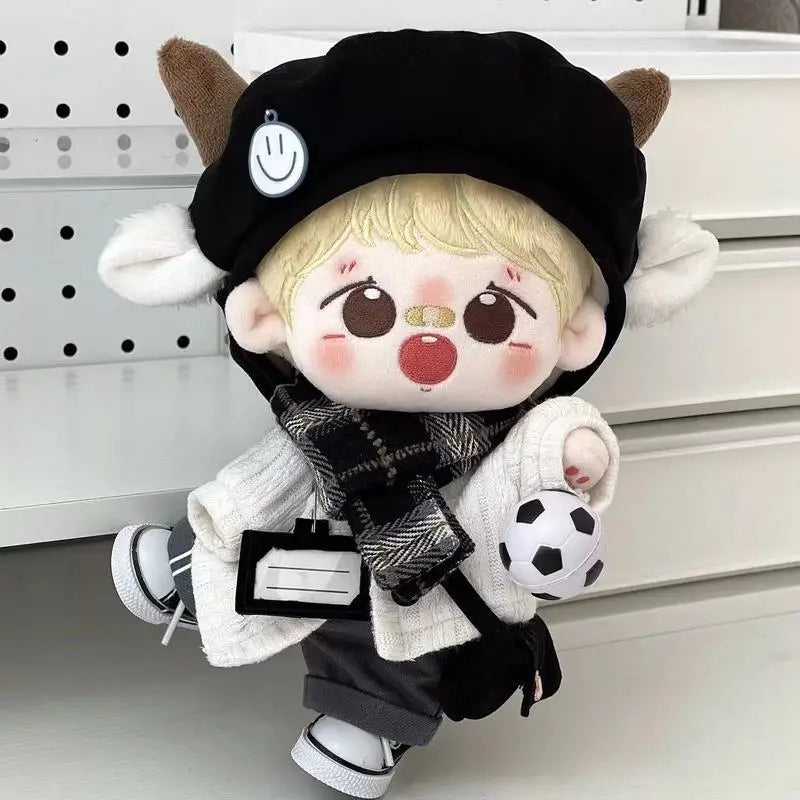For 20cm Cotton Doll Outfit Set  Viral Handsome Leather Jacket Biker Style For Labubu Super Cool Doll Outfit Set